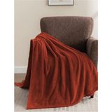 Mulberry Wellsoft Battaniye Televizyon Battaniyesi Peluş Polar Battaniye Tek Kişilik 170*230-KIREMIT - 170 x 230 cm