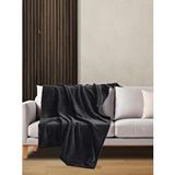 Mulberry Wellsoft Battaniye Televizyon Battaniyesi Peluş Polar Battaniye Tek Kişilik 170*230 Siyah Antrasit