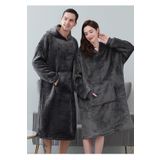 Mulberry Wellsoft Kapşonlu Giyilebilir Tv Battaniyesi unisex Over size - Antrasit
