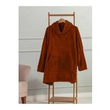 Mulberry Wellsoft Kapşonlu Giyilebilir Tv Battaniyesi Unisex Over Size - Kiremit