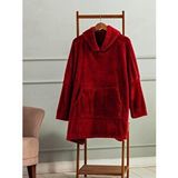 Mulberry Wellsoft Kapşonlu Giyilebilir Tv Battaniyesi Unisex Over Size - Kırmızı Antrasit