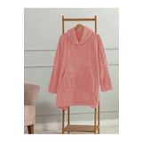Mulberry Wellsoft Kapsonlu Giyilebilir Tv Battaniyesi Unisex Over Size - Pembe