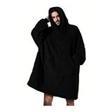 Mulberry Wellsoft Kapşonlu Giyilebilir Tv Battaniyesi Unisex Over Size - Siyah Antrasit