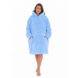 Mulberry Wellsoft Kapşonlu Giyilebilir Tv Battaniyesi Unisex Over Size Tek Ebat Mavi