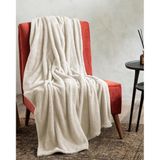 Mulberry Wellsoft Tek Kişilik Battaniye Sıcak Tv Battaniyesi 100x170 cm Krem Polyester