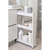 Mulina Home 3 KATLI TEKERLEKLİ RAF ÜNİTESİ BANYO RAFI MUTFAK RAFI ÇOK AMAÇLI RAF (BEYAZ)