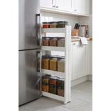 Mulina Home SLİM 4 KATLI ÇOK AMAÇLI TEKERLEKLİ ORGANİZER MUTFAK RAFI (BEYAZ)