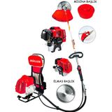 Müller Germany 9,9 Hp Dc Motor Korumalı Metal Şanzuman Sırt Tipi Benzinli Çalı Çim Biçme Tırpan Motoru