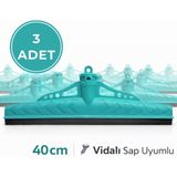 Mulpex Çekpas 40 Cm 3 Adet Vidalı Sap Uyumlu | Yersil Çekçek Yer Çekçeği | Zemin Temizlik Aparatı Turkuaz