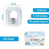 Mulpex Hijyenik Klozet Kapak Örtüsü 42 x 36 cm 4 x 250'li - Beyaz