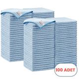 Mulpex Mikrofiber Temizlik Bezi 100 Adet - 40x40 cm, 375 GSM, Parlak Dokulu, 60 gr ±2, Yüksek Emici, İz Bırakmaz