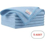 Mulpex Mikrofiber Temizlik Bezi 5 Adet - 40x40 cm, 375 GSM, Parlak Dokulu, 60 gr ±2, Yüksek Emici, İz Bırakmaz