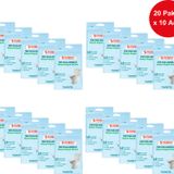 Mulpex Tek Kullanımlık Suda Çözünür Klozet Kapak Örtüsü - 20 x 10 lu Paket | Hijyenik ve Pratik Seyahat Aksesuarı