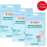 Mulpex Tek Kullanımlık Suda Çözünür Klozet Kapak Örtüsü - 3 x 10 Lu Paket | Hijyenik ve Pratik Seyahat Aksesuarı - Beyaz