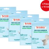 Mulpex Tek Kullanımlık Suda Çözünür Klozet Kapak Örtüsü - 4 x 10 lu Paket | Hijyenik ve Pratik Seyahat Aksesuarı
