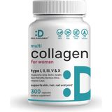 Multi Collegen For Women Vitamin C E Biotin Saw Palmetto Bamboo Silica Hyaluronic Acid - Hair Skin Nail 300 Capsules
