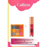 Multi Palette Göz Farı Paleti 101 & Vivid Shine Dudak Parlatıcısı 102 - Turuncu Makyaj Seti