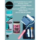 Multi Surface 500CC (750 Gr) Akrilik Boyama Seti Tava Rulo Fırça Zımpara Vernik Dolap Boyama Seti