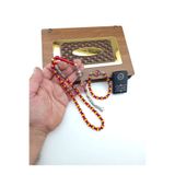 MULTİ TESBİH SARI KIRMIZI SÜRMELİ KEHRİBAR İSİMLİ TESPİH & BİLEKLİK & ÇAKMAK SETİ