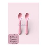 Multiamo 2'li Silikon Mama Kaşığı 15 cm, Açık Pembe