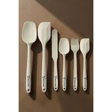 Multiamo 6lı Takım Yanmaz Yapışmaz Slikon Yumurta Fırçası Kaşık Bıçak Pasta Spatula Seti - Krem