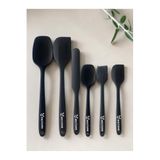 Multiamo 6lı Takım Yanmaz Yapışmaz Slikon Yumurta Fırçası Kaşık Bıçak Pasta Spatula Seti - Siyah