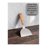 Multiamo Ahşap Saplı Paslanmaz Küçük Boy Çelik Spatula/Börek Hamburger Tatlı Kazıcıyı Baklavacı Spatula No:1 - Metalik