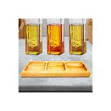 Multiamo Ahşap Yağdanlık ve Sirkelik Standı, 3 Bölmeli, Kare Tabanlı Yağdanlıklara Uyumlu, 30x10x1.8 cm