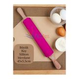 Multiamo Bambu Saplı Silikon Gövdeli Merdane-Büyük Boy (45 X 5,5 X 25 CM) Fuşya