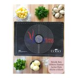 Multiamo Büyük Boy Silikon Hamur Açma Matı 65x45 cm, Siyah