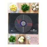 Multiamo Büyük Boy Silikon Hamur Açma Matı 65x45 cm, Siyah