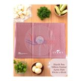 Multiamo Büyük Boy Silikon Hamur Açma Matı, 65x45 cm, Somon