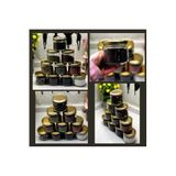 Multiamo Gold Kapaklı 10 Adet Cam Kavanoz Seti, 250 ml, Baharatlık Konseve Kavanoz