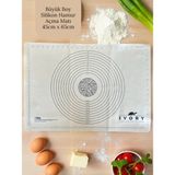 Multiamo İvory Büyük Boy Silikon Hamur Açma Matı 65X45CM - Krem