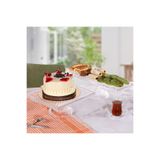Multiamo Linea Model Cam Ayaklı Kare ve Dikdörtgen 2'li Kek ve Pasta Sunumluk, Şeffaf
