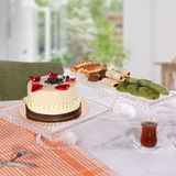 Multiamo Linea Model Cam Ayaklı Kare ve Dikdörtgen 2'li Kek ve Pasta Sunumluk