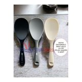 Multiamo Sert Uçlu Isıya Dayanıklı Silikon Kaşık, 22 cm, 3'lü Set, Siyah-Gri-Krem