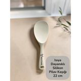 Multiamo Sert Uçlu Isıya Dayanıklı Yanmaz Yapışmaz Silikon Pilav Kaşığı 22 cm - Krem