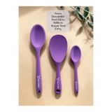 Multiamo Sert Uçlu Isıya Dayanıklı Yanmaz Yapışmaz Silikon Uzun Kısa Derin Kaşık 28 Cm-20 Cm/kısa Kaşık 22 cm - Mor