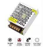 Multibox 12V 5A Metal Kasa Adaptör Güç Kaynağı, 60W Smps Kamera Led Güç Adaptörü Geniş Kasa