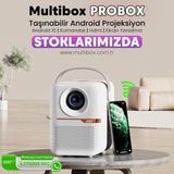 Multibox T6 Promax Android Projektör Wifi Bluetooth 240 Inç Ekran Yansıtma Dahili Hoparlör 2gb Ram 16 GB Dahili Hafıza - Beyaz