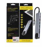 Multıbox Type-C To Hdtv 8 İn 1 Adaptör Usb 3.0 Hdmı Rj45 Sd/Tf Pd Dönüştürücü Hub 4K