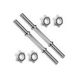 Multiflexpro 36 cm Kısa Krom Dambıl Barı 2'li Set, 25 mm Çap, 1 inç Delikli Plakalarla Uyumlu Dambıl Sapı
