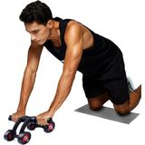 Multiflexpro Ab Wheel Roller Fitness Karın Kası Aleti 4 Tekerlek Tekerleği Düşük Gürültülü Karın Egzersizi - Siyah