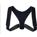Multiflexpro Dik Duruş Korsesi Kamburluk Önleyici Omuz Destekli Unisex Siyah Deri Desenli Kemerli Ayarlanabilir - Standart