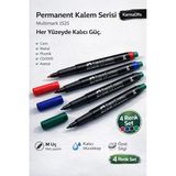 Multimark 1525 Permanent Markör 4'Lü Set M Uç Cam Cd Plastik Metal Yazım Kalemi