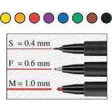 Multimark Permanent Asetat Kalemi 0.4 (S) 3 Renk - Çok Renkli