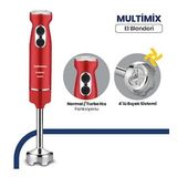 Multimix Kırmızı 1000 Watt 4 Bıçaklı Paslanmaz Çelik Turbo Hız Ayarlı El Blender BY5212K