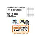 Multiofis 5032 52.5x35 mm Laser Etiket