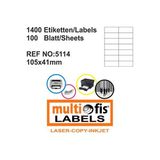 Multiofis 5114 105x41 mm Laser Etiket